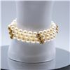 Image 4 : 14K GOLD 3 ROW AKOYA PEARL & SAPPHIRE BRACELET