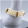 Image 5 : 14K GOLD 3 ROW AKOYA PEARL & SAPPHIRE BRACELET