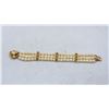 Image 6 : 14K GOLD 3 ROW AKOYA PEARL & SAPPHIRE BRACELET