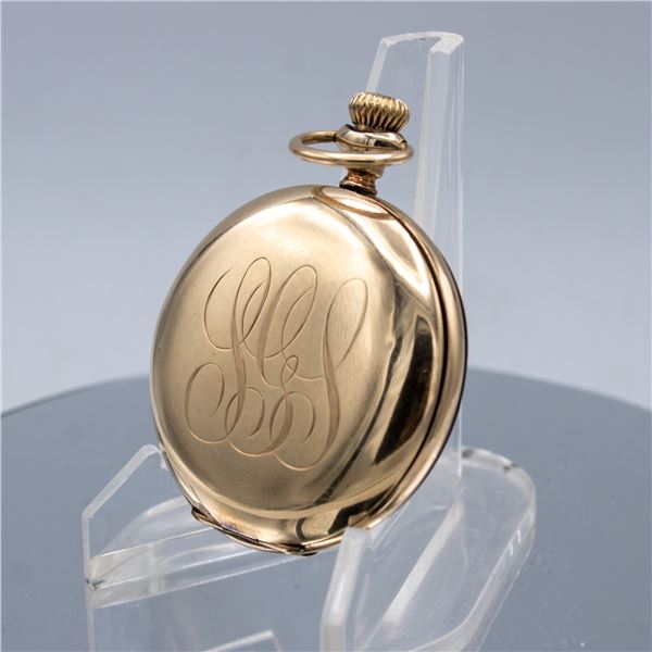 ANTIQUE GOLD FILL WALTHAM HUNTER WATCH