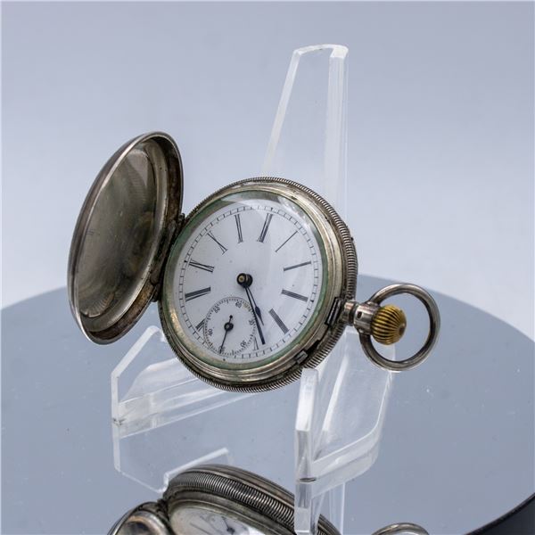 ANTIQUE SILVER HUNTER POCKET WATCH AS IS