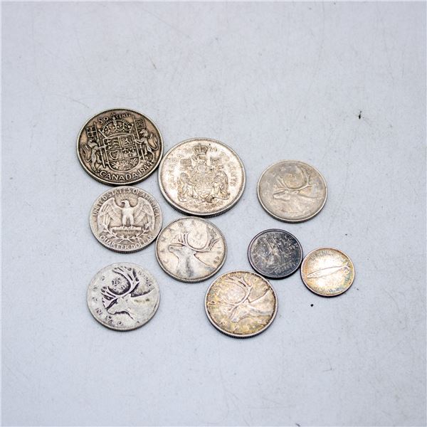 LOT ASSTD SILVER COINS ANTIQUE