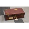 Image 1 : VINTAGE RED STEAMER TRUNK RED W/ BLACK STRAPS AND