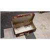 Image 3 : VINTAGE RED STEAMER TRUNK RED W/ BLACK STRAPS AND