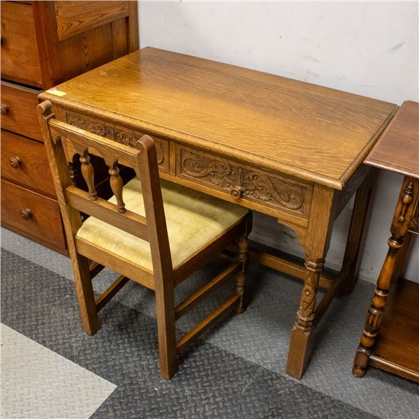 ANTIQUE RIDPATH TORONTO JACOBEAN REVIVAL OAK DESK