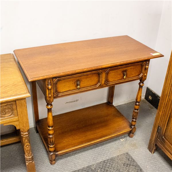 ANTIQUE JACOBEAN REVIVAL OAK CONSOLE TABLE, MID-20