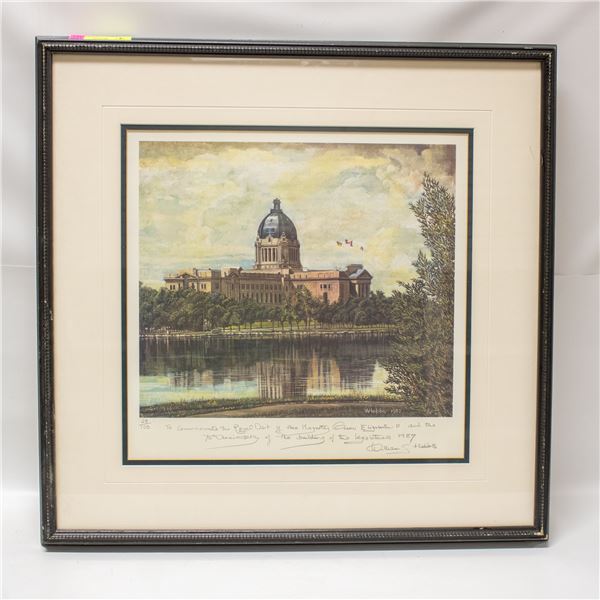 VINTAGE W.HOBBS SIGNED PRINTED REGINA LEGISLATIVE