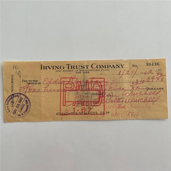 Walter Winchell signed check