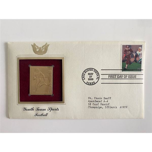 Youth Team Sports: Football Gold Stamp Replica First Day Cover