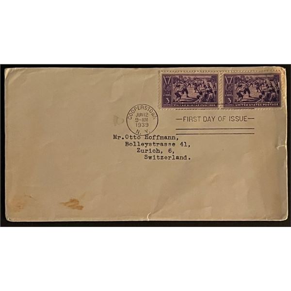1939 New York to Switzerland First Day Cover