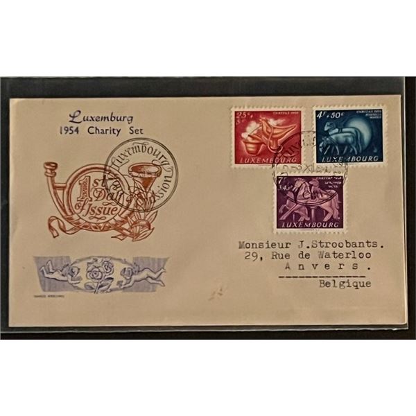 1954 Luxemburg Belgium First Day Cover