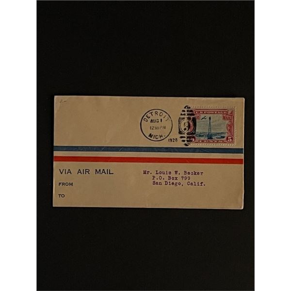 1928 Detroit First Day Cover