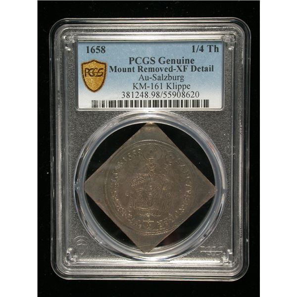 Austria Salzburg 1658 Klippe Quarter Thaler