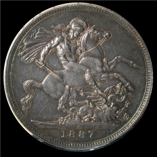 Great Britain 1887 Crown, ICCS AU-50