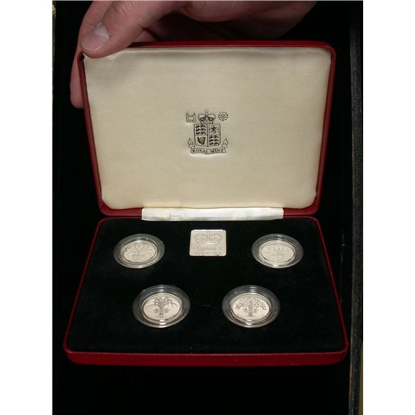 United Kingdom 1984-1987 Proof Silver £1 Set
