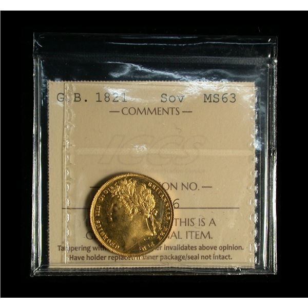 A Superb 1821 English Sovereign of George IV