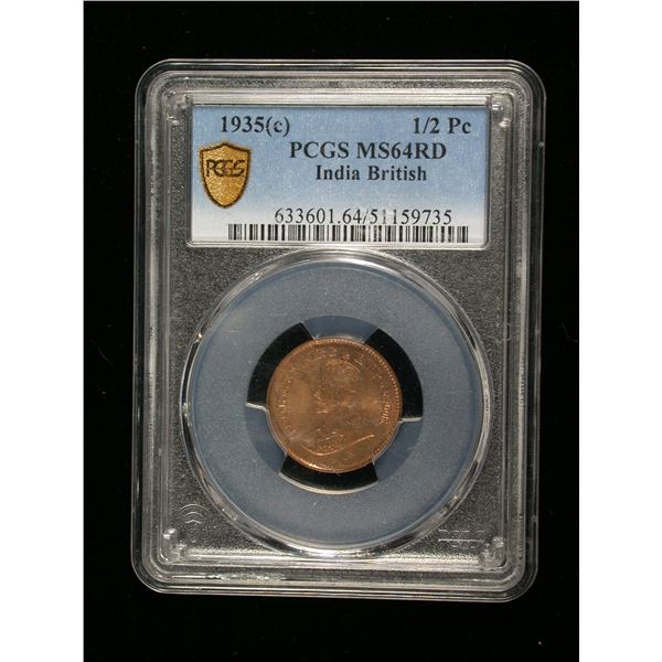 India 1935 Half Pice, PCGS MS-64