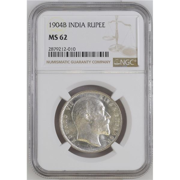 India 1904-B Rupee, NGC MS-62