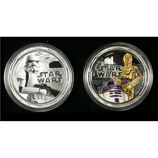 Niue Star Wars .999 Silver $2 pair, Stormtrooper & R2D2/C-3PO