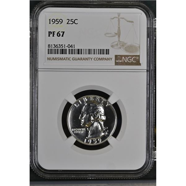United States 1959 Twenty-five Cents, NGC Proof-67