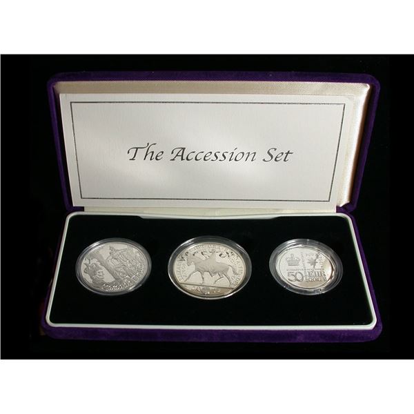 2002 Accession Set of Silver Proofs, Canada England Australia