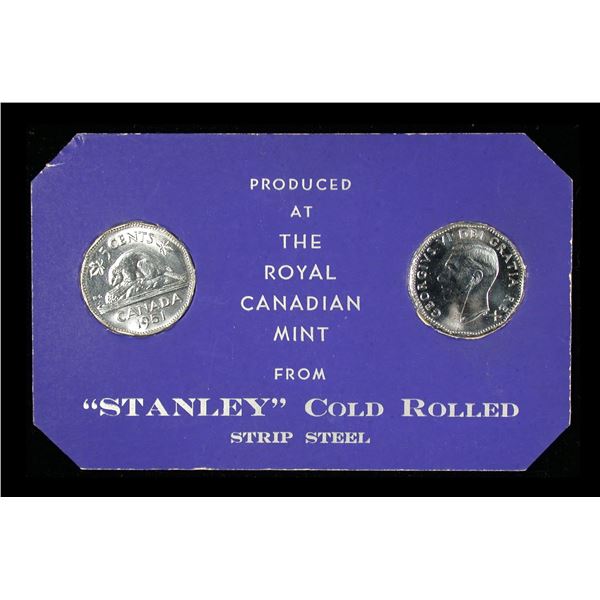 1951 Five Cents Stanley Steel Presentation Pair