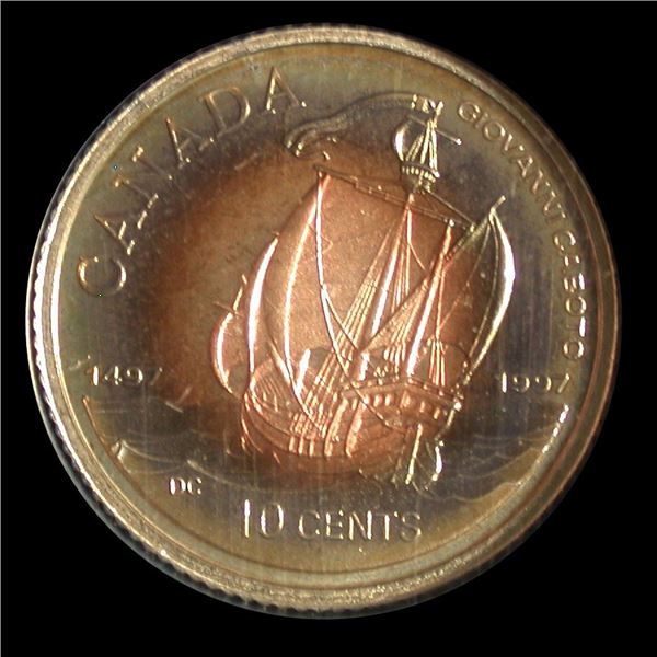 1997 Ten Cents John Cabot Silver Proof, Awesome Toning!