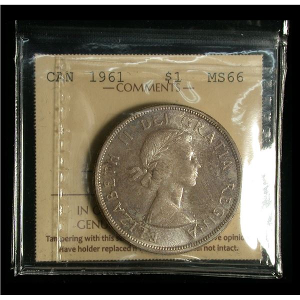 1961 One Dollar, ICCS MS-66