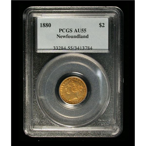 Newfoundland 1880 Two Dollars, PCGS AU-55