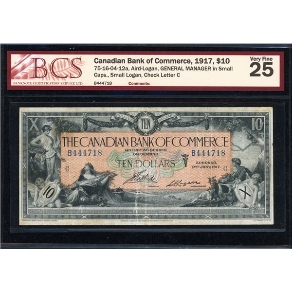 Canadian Bank of Commerce Ten Dollars 1917