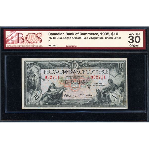Canadian Bank of Commerce Ten Dollars 1935
