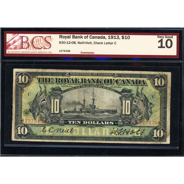 Royal Bank Ten Dollars 1913