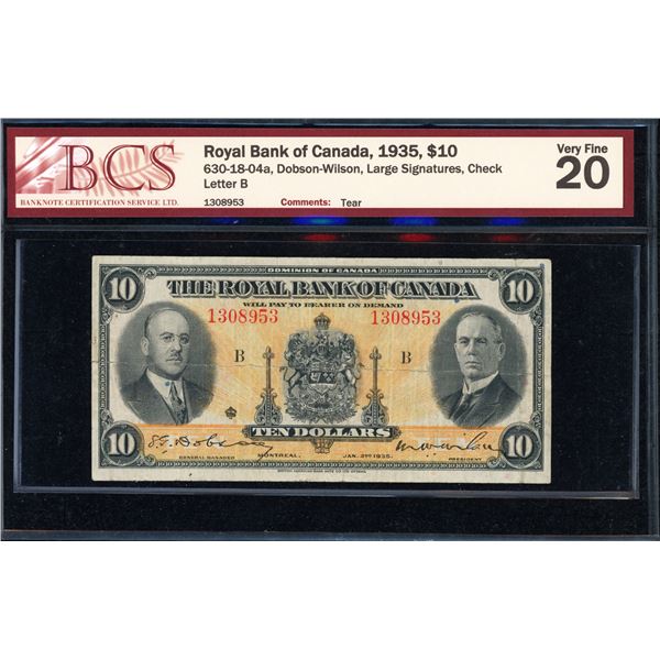 Royal Bank Ten Dollars 1935