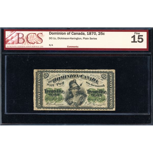 Dominion of Canada Twenty-five Cents 1870