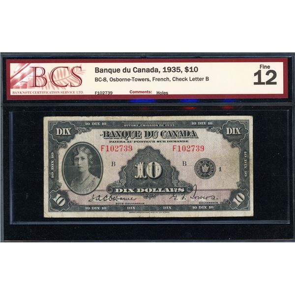 Bank of Canada Ten Dollars 1935, French