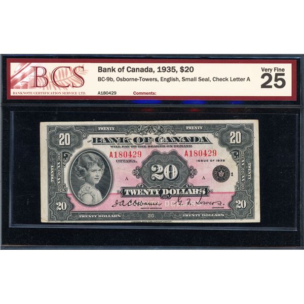 Bank of Canada Twenty Dollars 1935, Small Seal