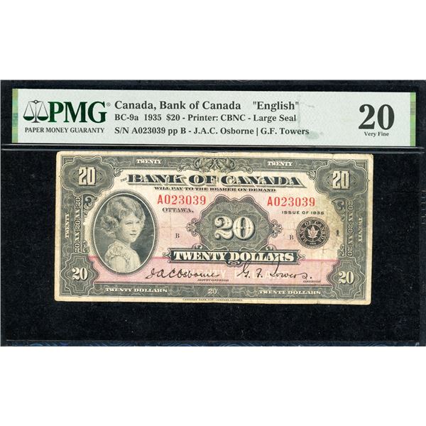 Bank of Canada Twenty Dollars 1935, Large Seal