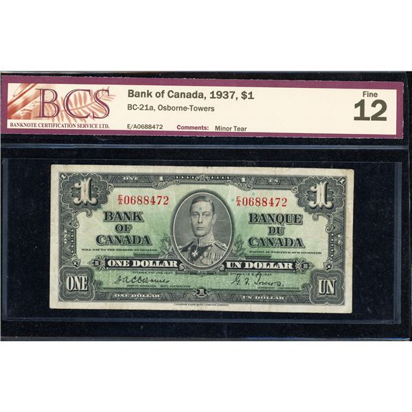 Bank of Canada One Dollar 1937, Osborne