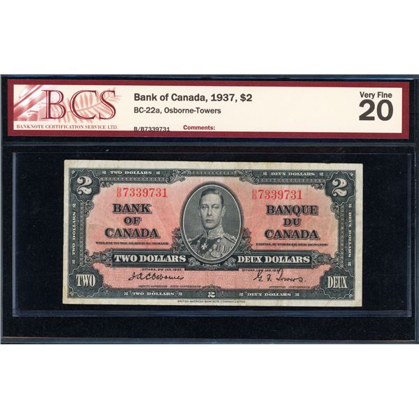 Bank of Canada Two Dollars 1937, Osborne