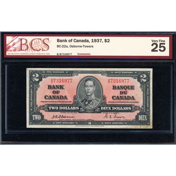Bank of Canada Two Dollars 1937, Osborne
