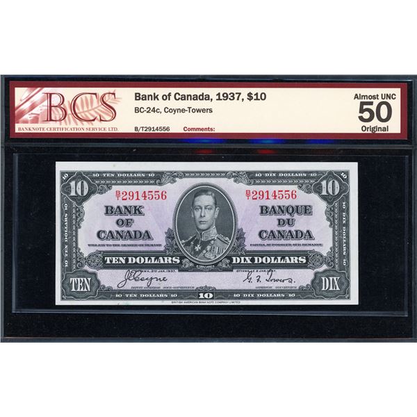 Bank of Canada Ten Dollars 1937, Coyne-Towers