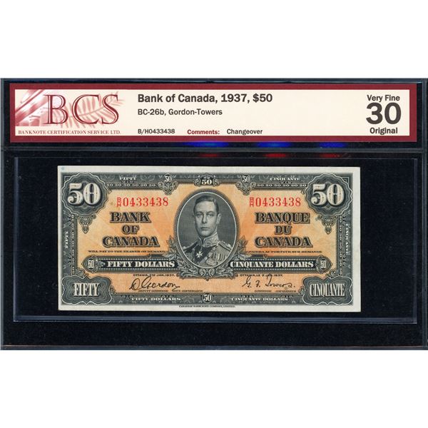 Bank of Canada Fifty Dollars 1937, Gordon-Towers