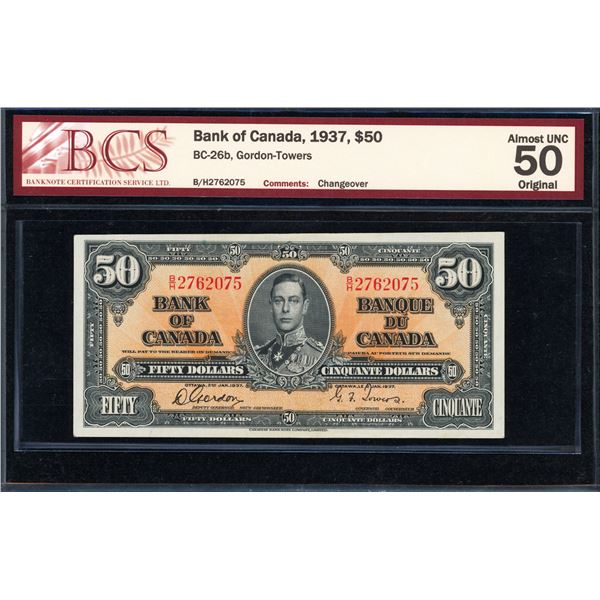 Bank of Canada Fifty Dollars 1937, Gordon-Towers