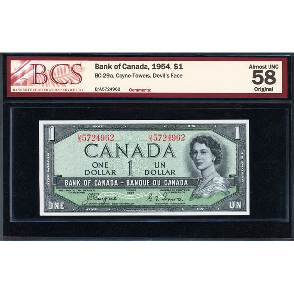 Bank of Canada One Dollar 1954, Devil's Face