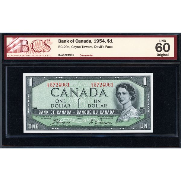Bank of Canada One Dollar 1954, Devil's Face