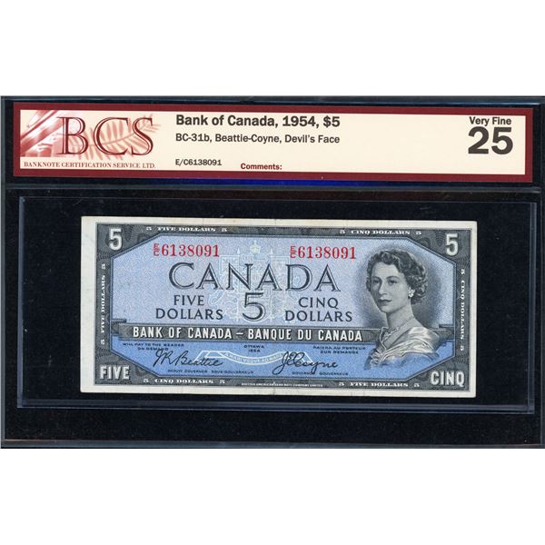 Bank of Canada Five Dollars 1954, Devil's Face