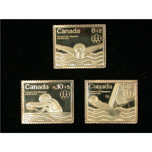 Canada 1976 Olympic Gold Stamp Pattern Set, Struck in Silver