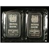 Image 1 : Johnson Matthey Royal Bank 1 oz Silver Bar Pair