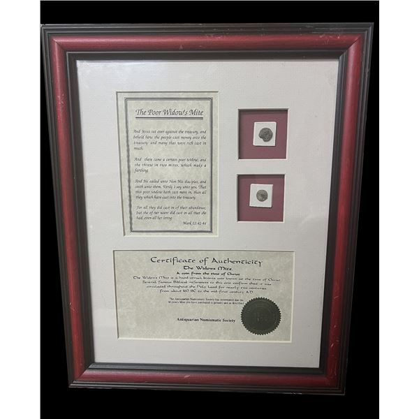 Widow's Mite & Admiral Gardner Pair of Framed Coins
