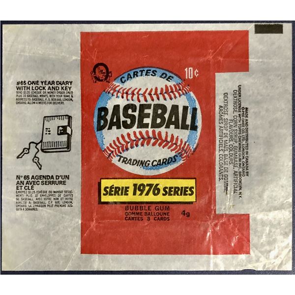 1976 O-PEE-CHEE BASEBALL WRAPPER